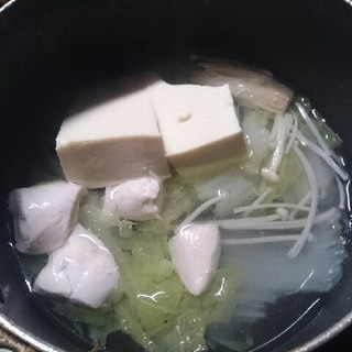 ささみと白菜豆腐で水炊き